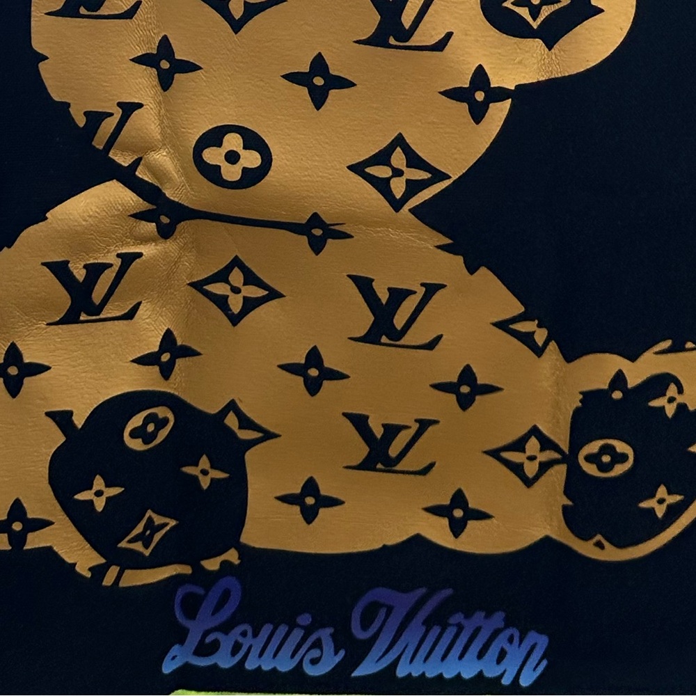 Black Canvas snap top Tote with Gold Bear Design HANDCRAFTED - Picture 8 of 10